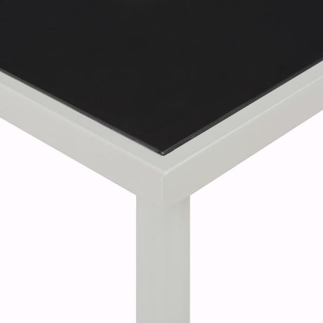 Garden Table Black 220X90X74.5 Cm Steel
