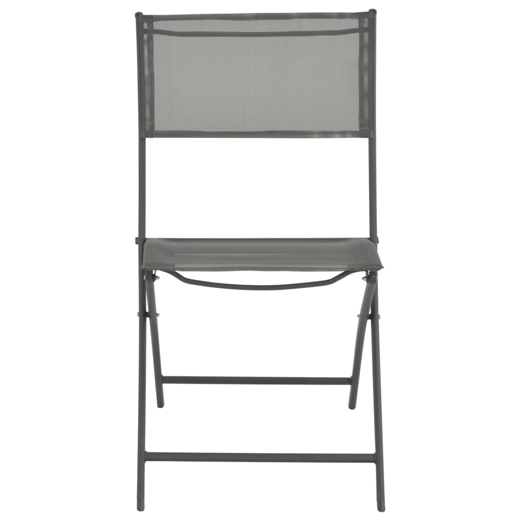 Folding Outdoor Chairs 2 Pcs Steel And Textilene