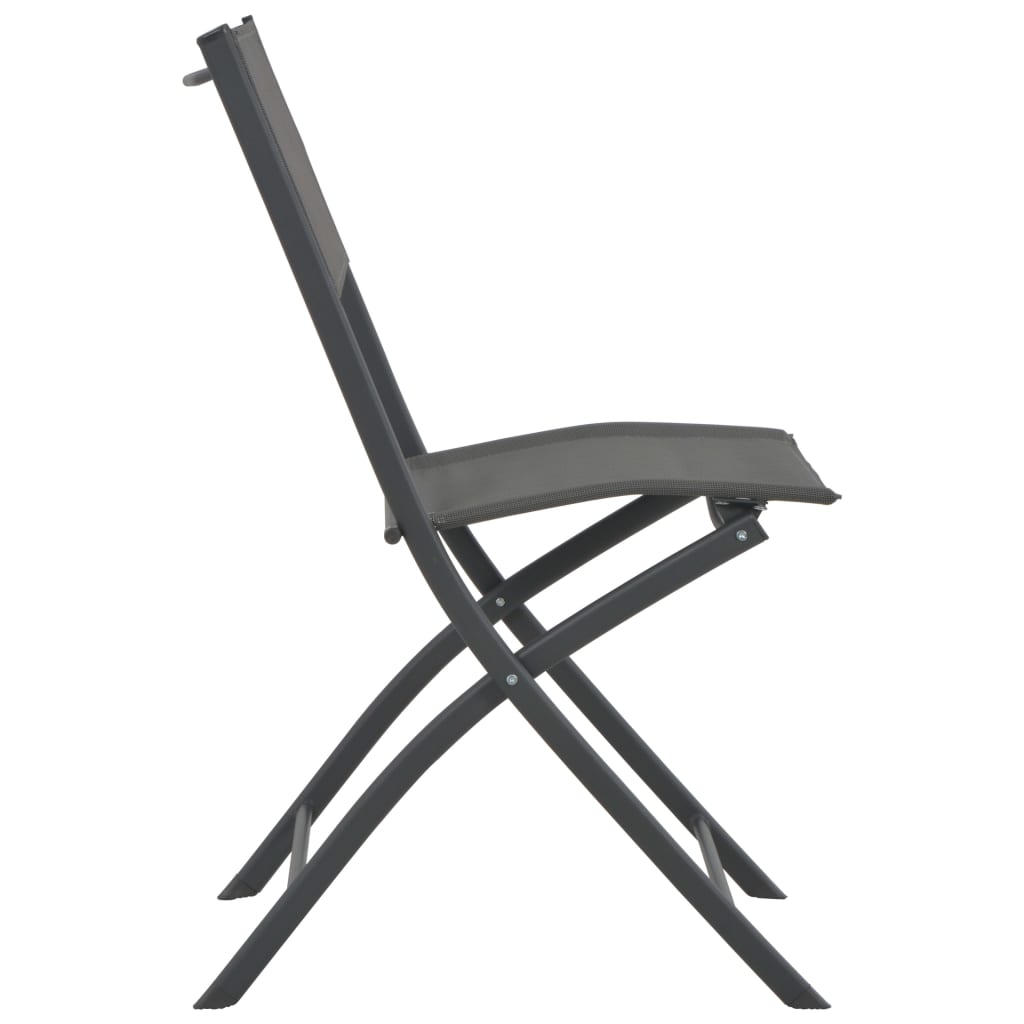 Folding Outdoor Chairs 2 Pcs Steel And Textilene