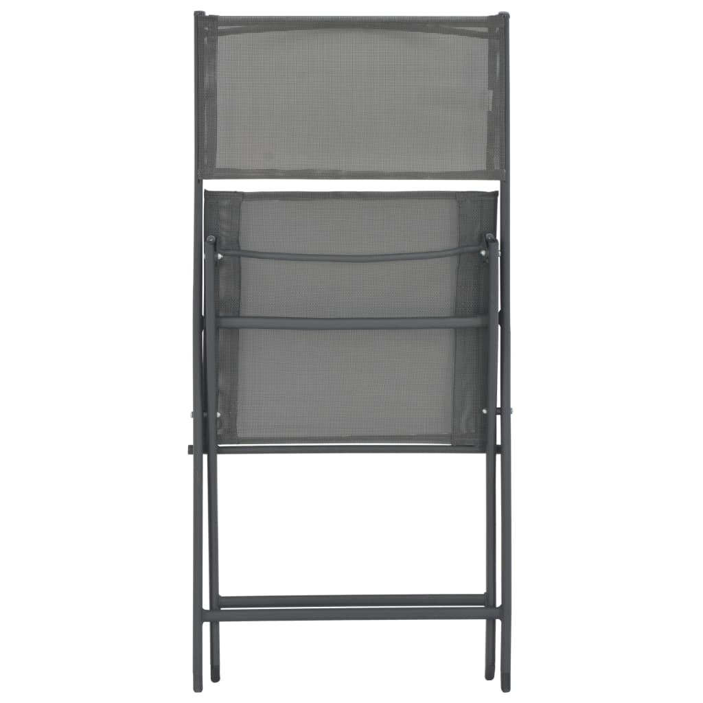 Folding Outdoor Chairs 2 Pcs Steel And Textilene