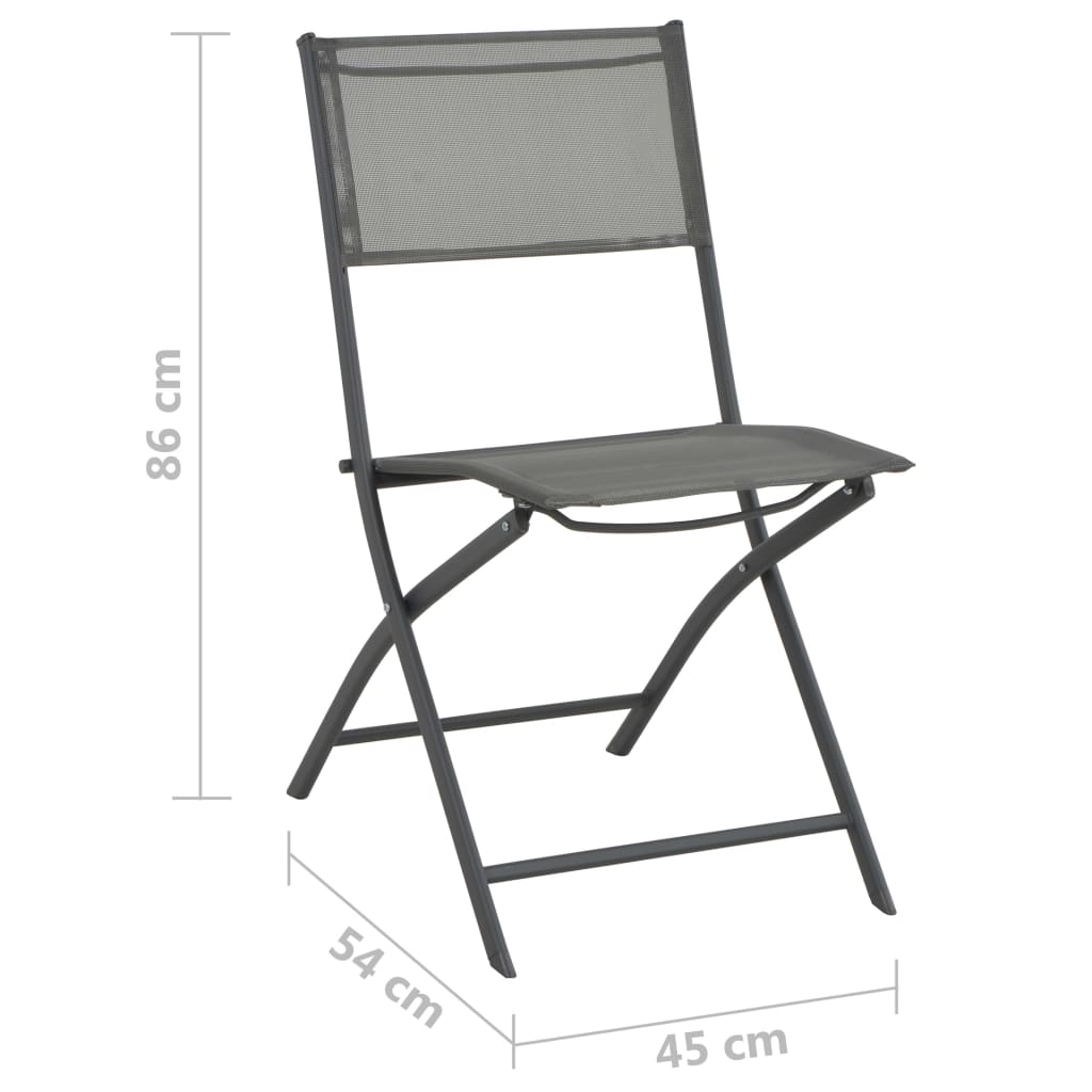 Folding Outdoor Chairs 2 Pcs Steel And Textilene