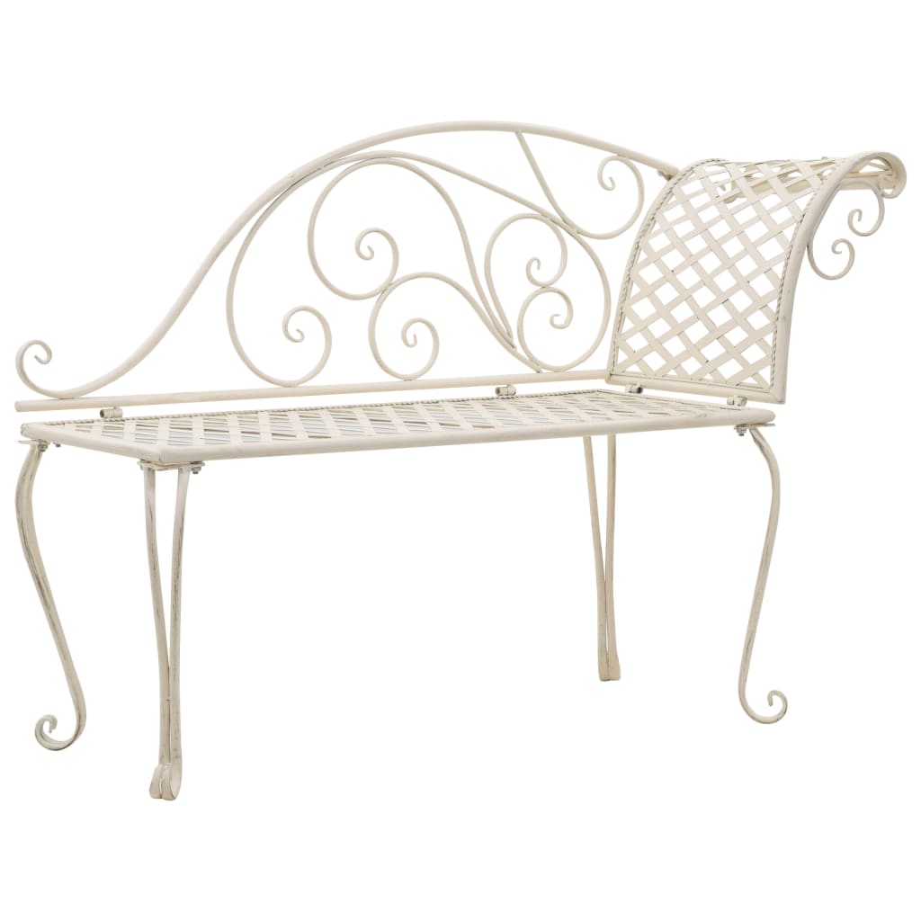 Garden Chaise Lounge 128 Cm Metal Antique