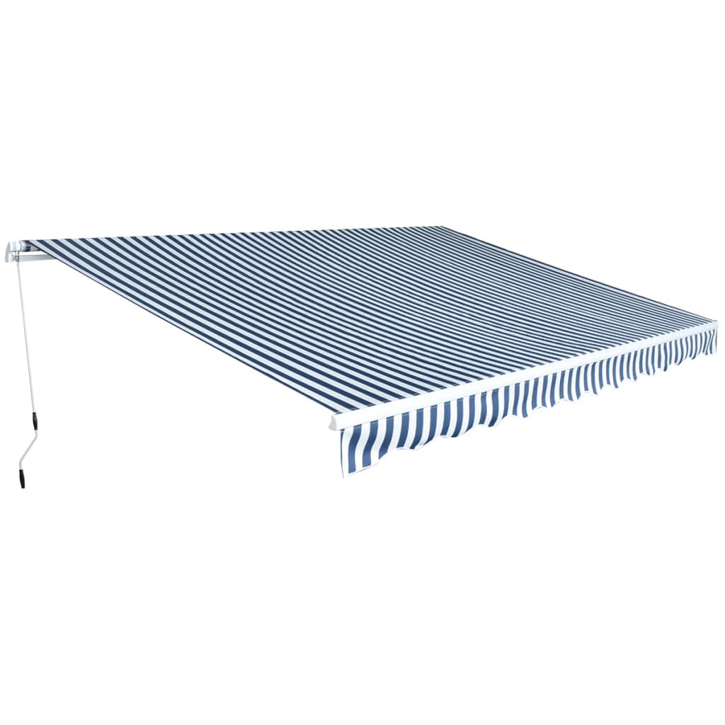 Folding Awning Manual Operated Blue/White