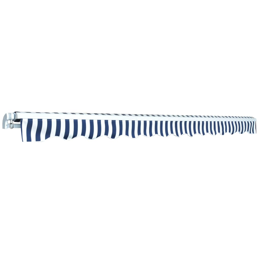 Folding Awning Manual Operated Blue/White