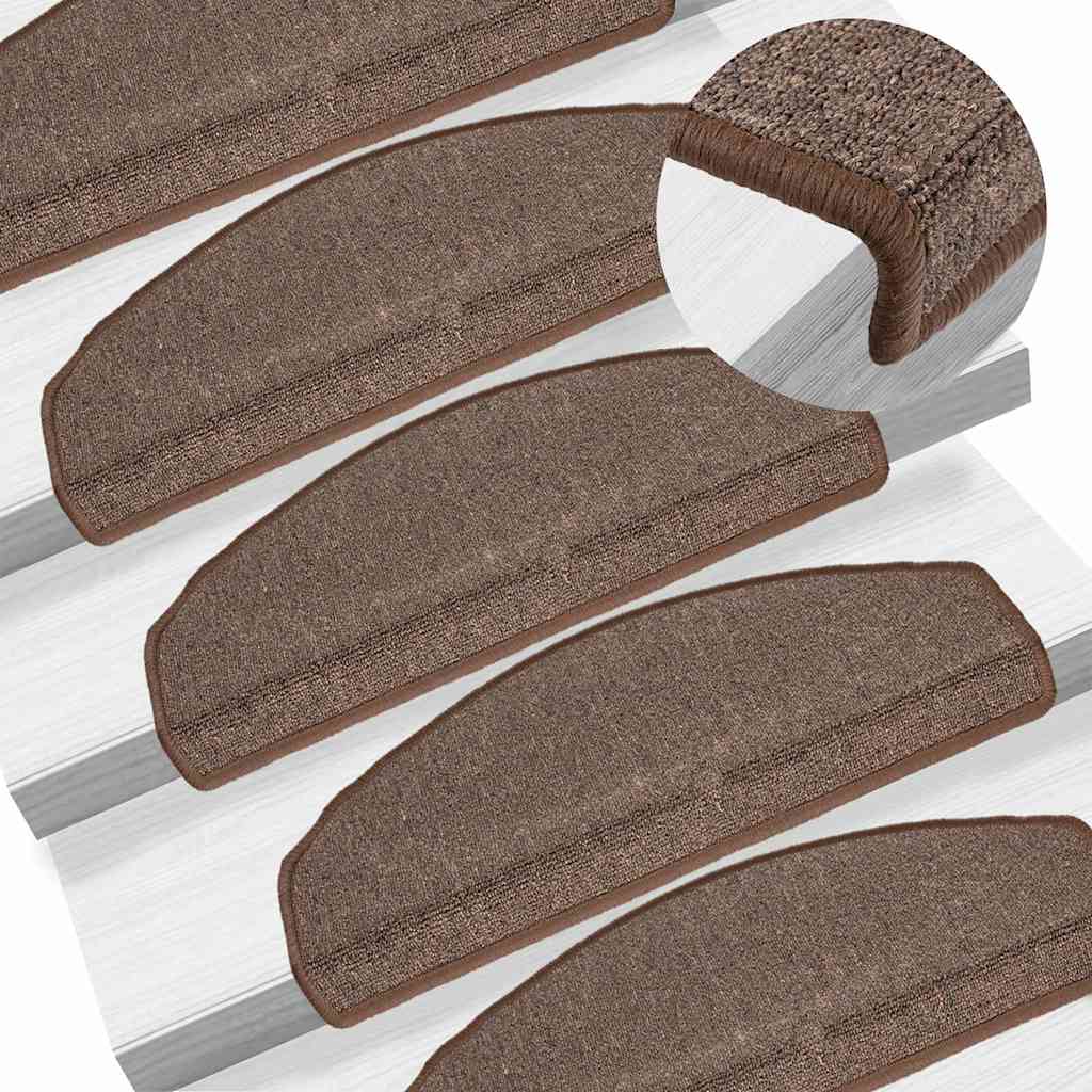 Carpet Stair Treads 15 Pcs Brown