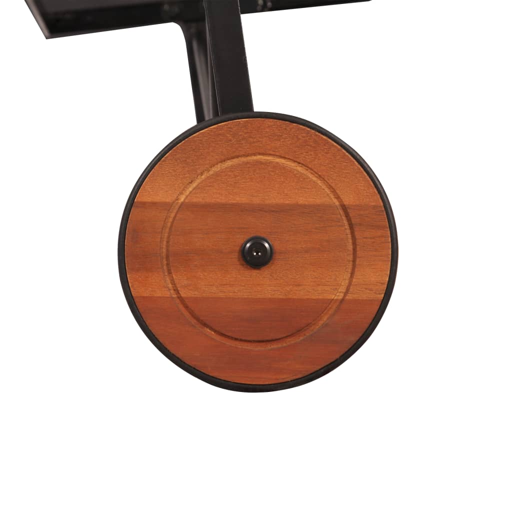 Sun Lounger With Steel Legs Solid Acacia Wood