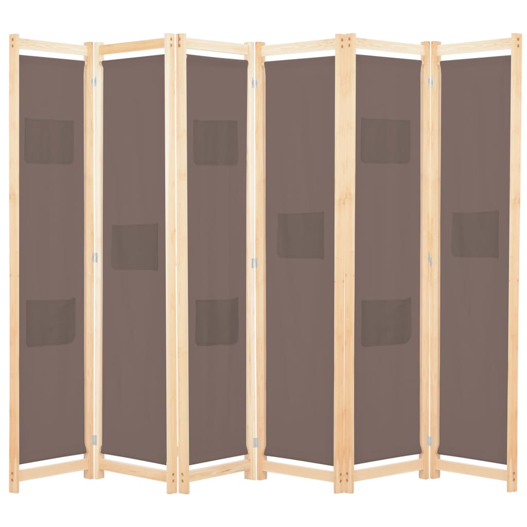 6-Panel Room Divider 240X170X4 Cm Fabric