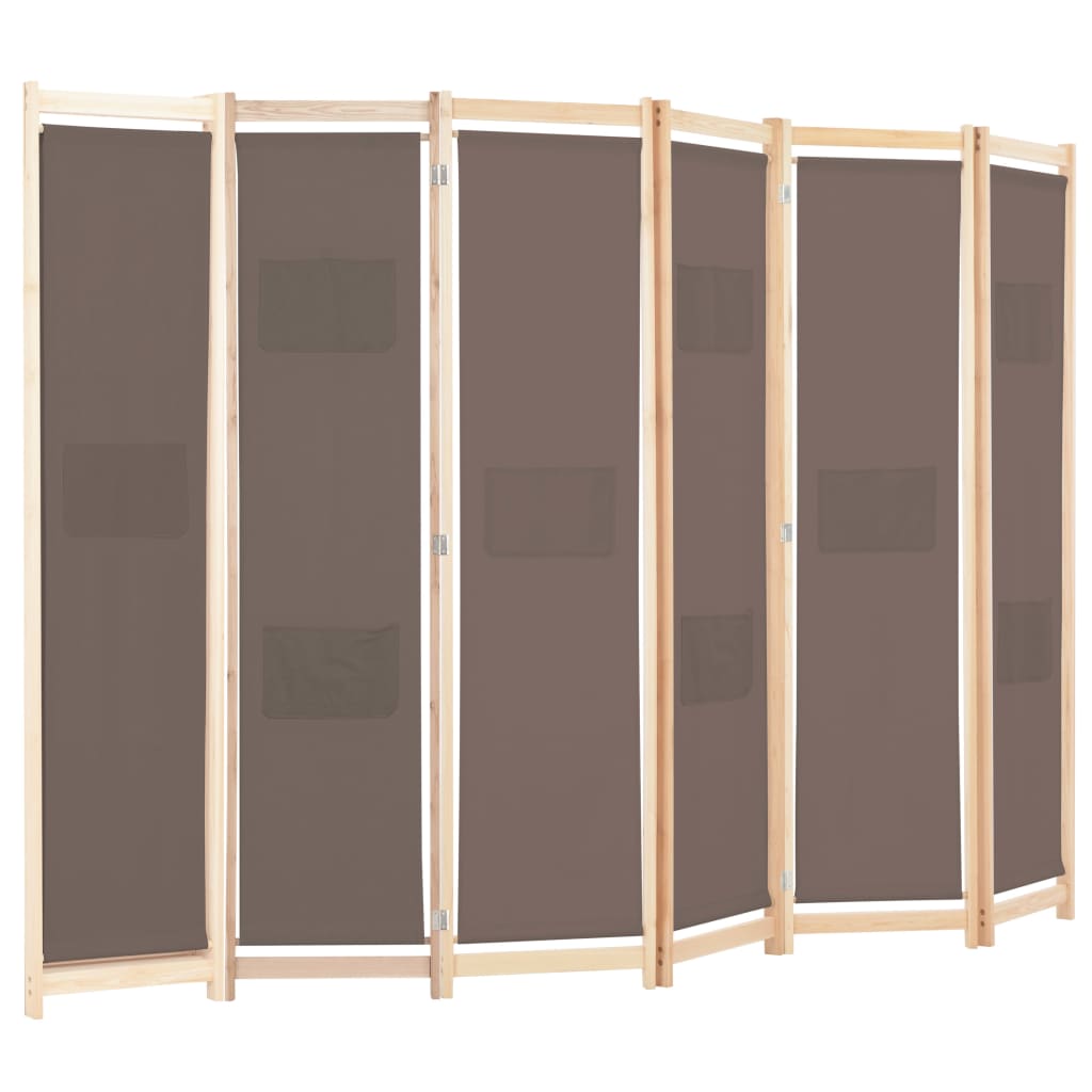 6-Panel Room Divider 240X170X4 Cm Fabric
