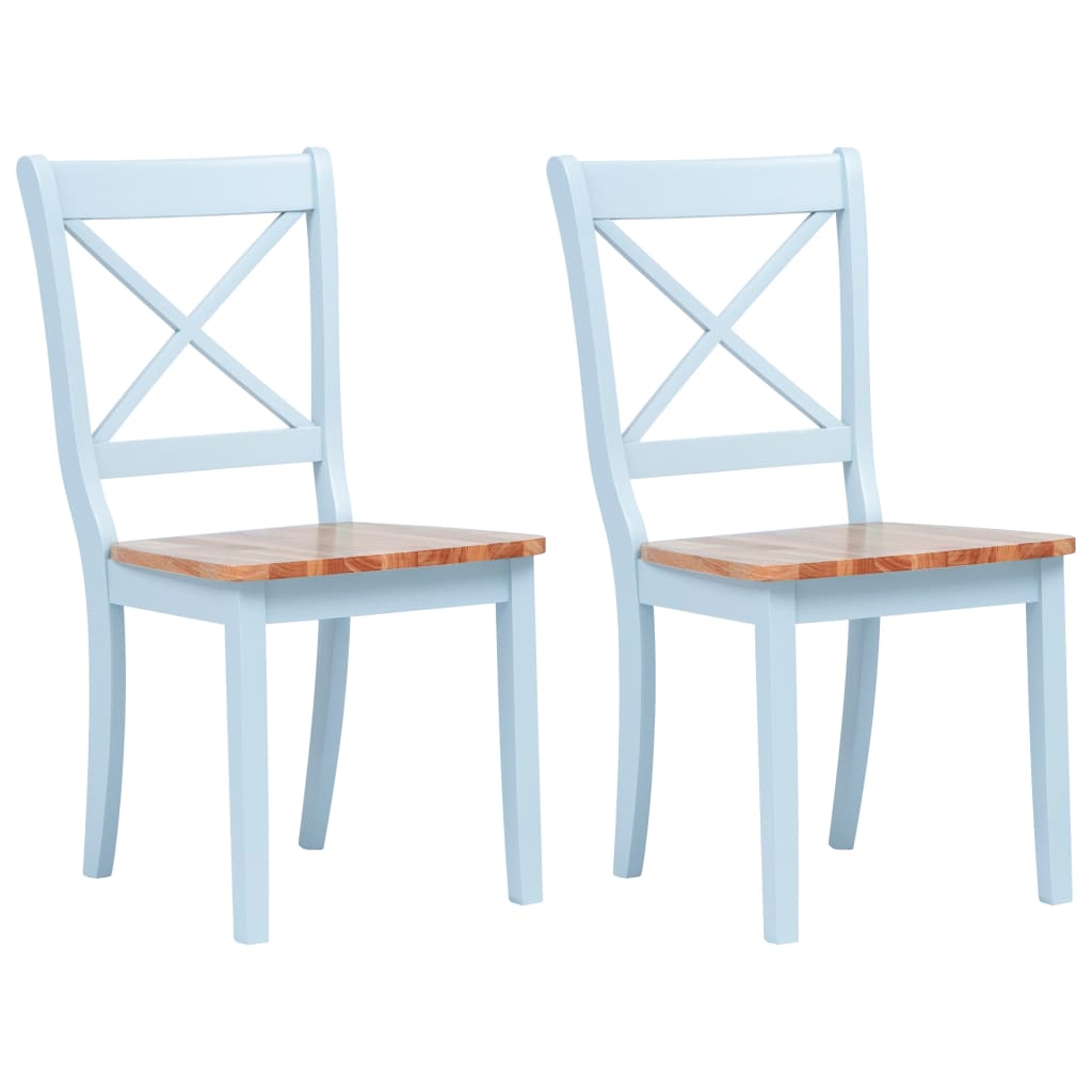 Dining Chairs 6 Pcs White And Light Wood Solid Rubber Wood