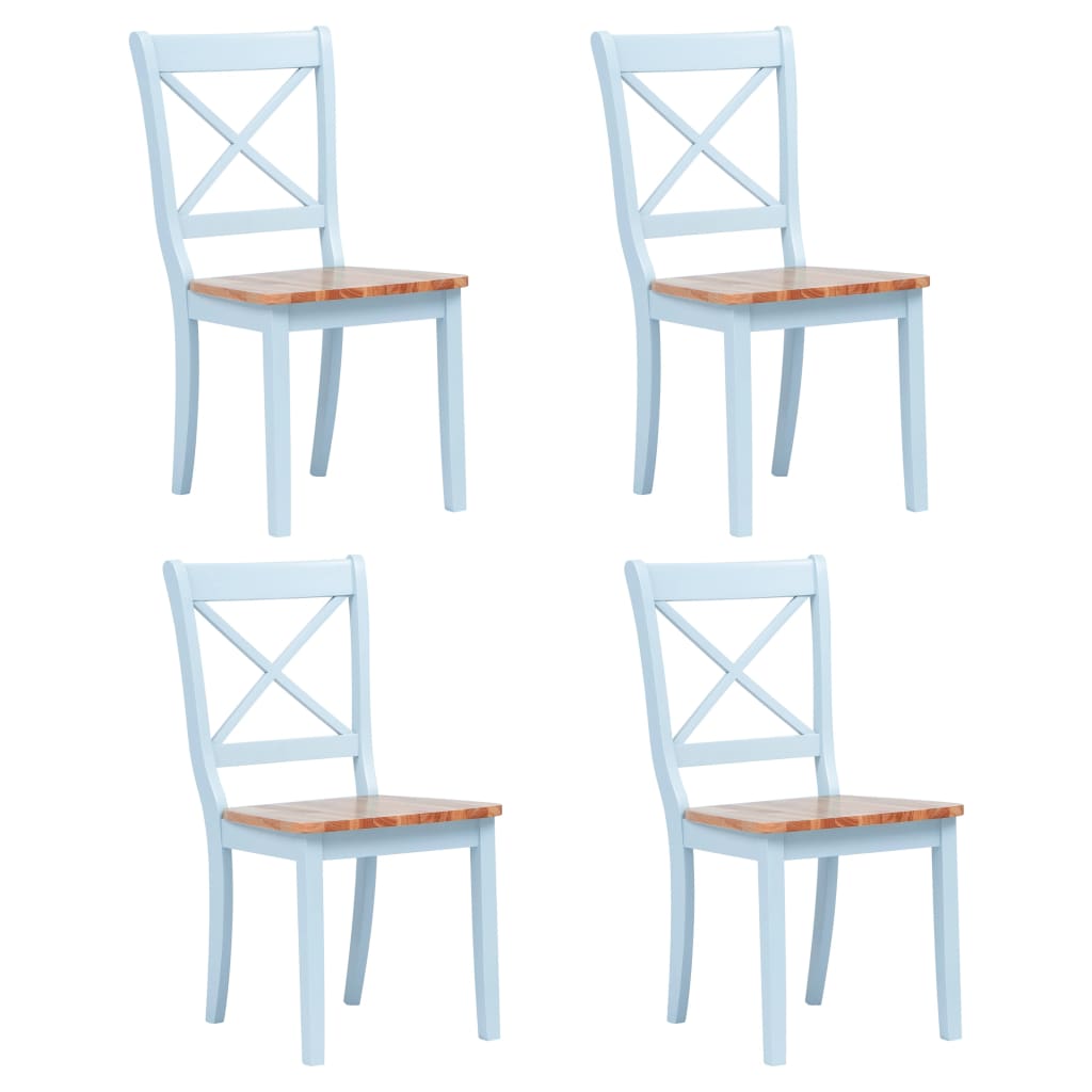 Dining Chairs 6 Pcs White And Light Wood Solid Rubber Wood