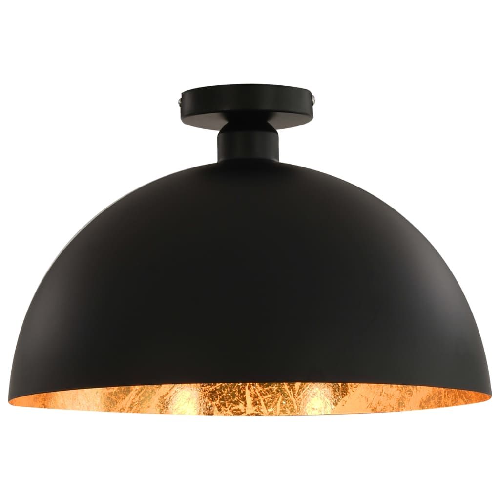 Ceiling Lamps 2 Pcs Black And Gold Semi-Spherical E27