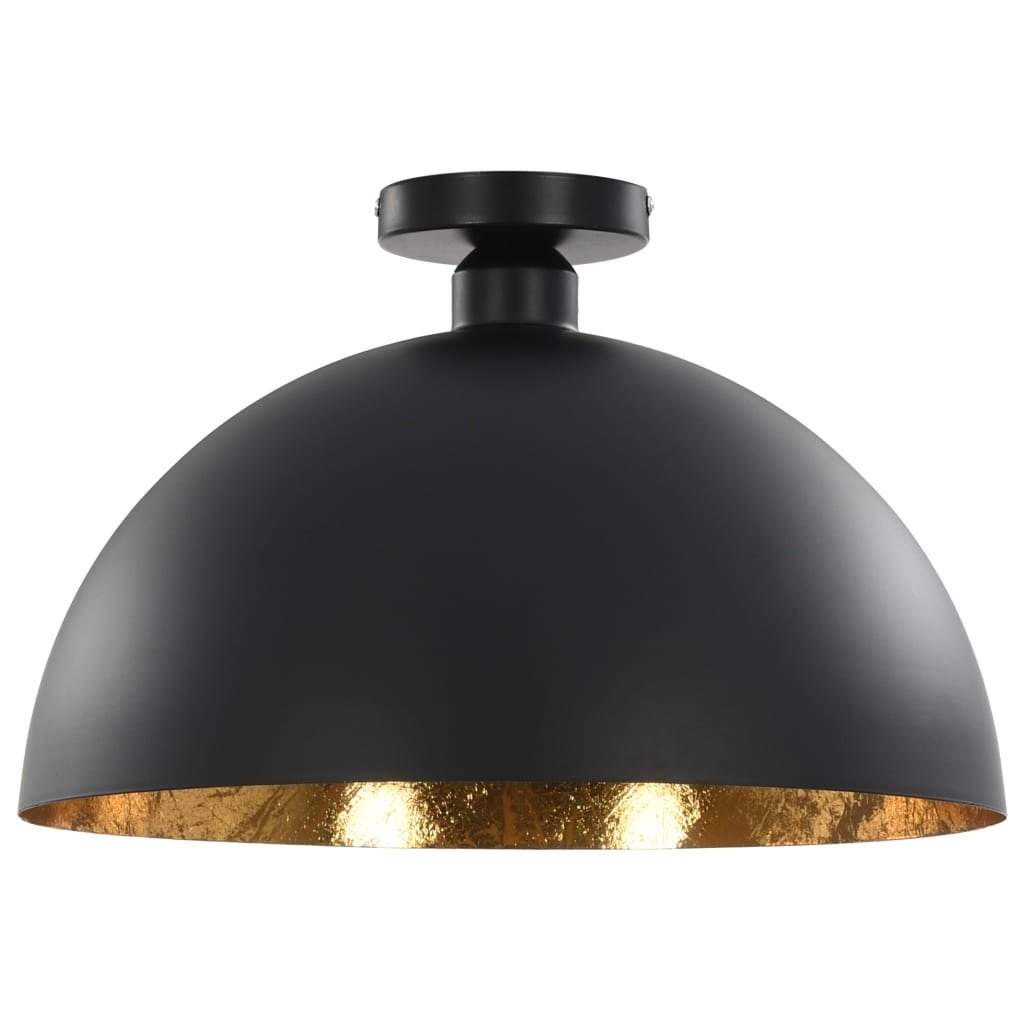 Ceiling Lamps 2 Pcs Black And Gold Semi-Spherical E27