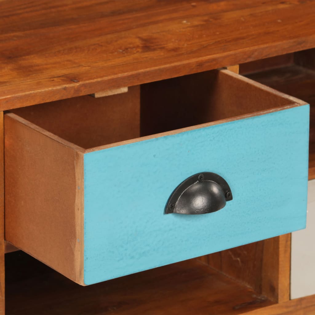 Tv Cabinet With 3 Drawers 110X35X50 Cm Solid Acacia Wood