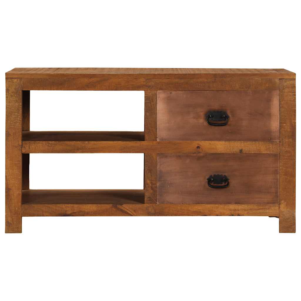 Coffee Table With 2 Drawers 90X40X50 Cm Solid Mango Wood