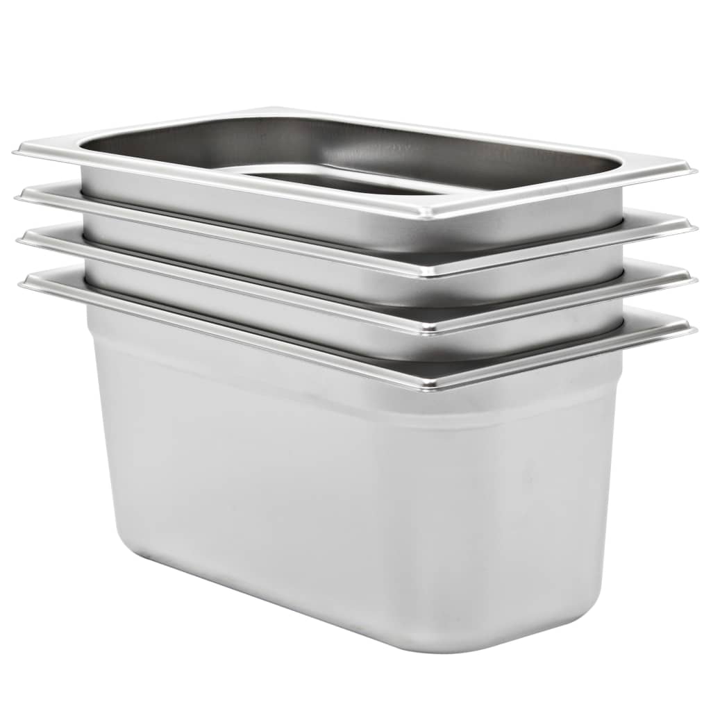 Gastronorm Containers 4 Pcs Gn 1/3 150 Mm Stainless Steel