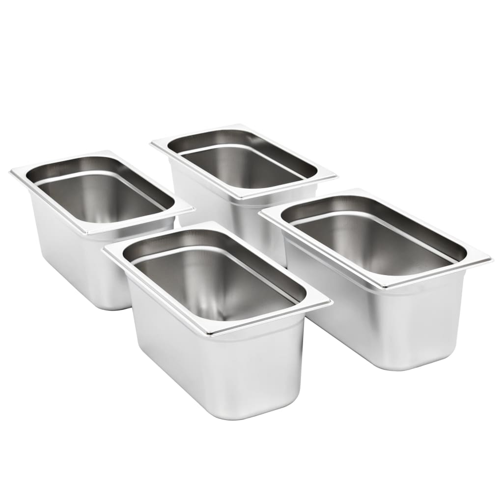 Gastronorm Containers 4 Pcs Gn 1/3 150 Mm Stainless Steel