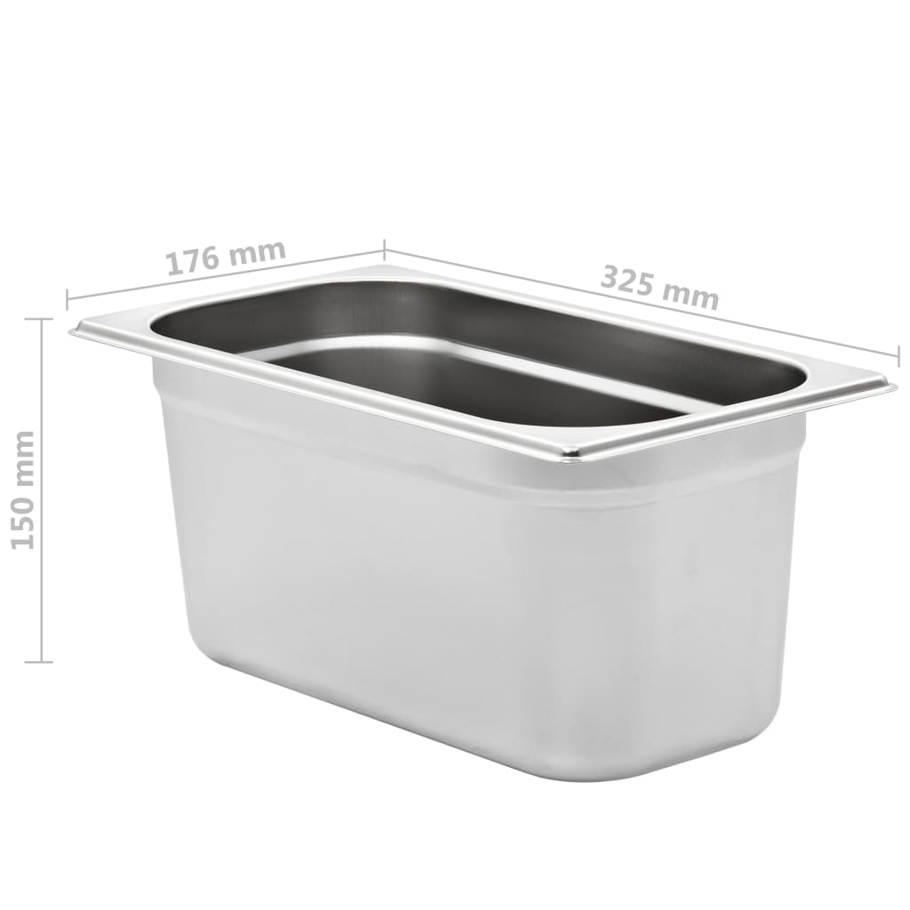 Gastronorm Containers 4 Pcs Gn 1/3 150 Mm Stainless Steel