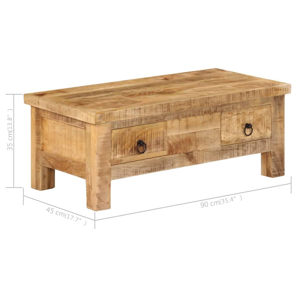 Coffee Table 90X45X35 Cm Solid Mango Wood
