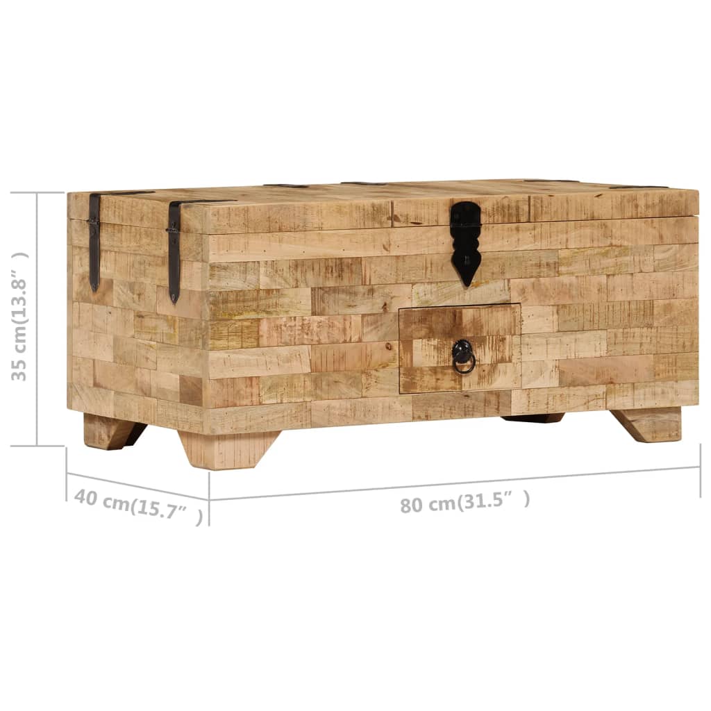 Coffee Table Solid Mango Wood 80X40X35 Cm