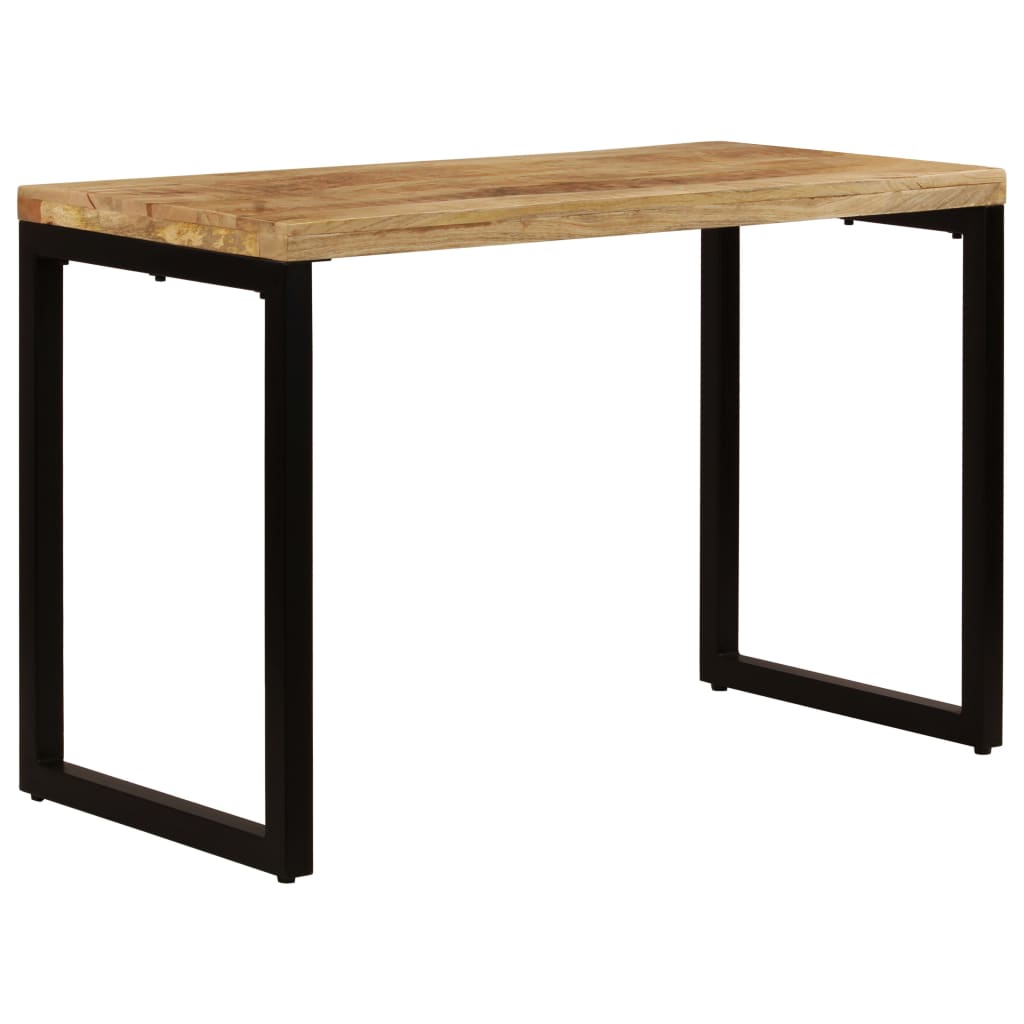 Dining Table 115X55X76 Cm Solid Mango Wood And Steel