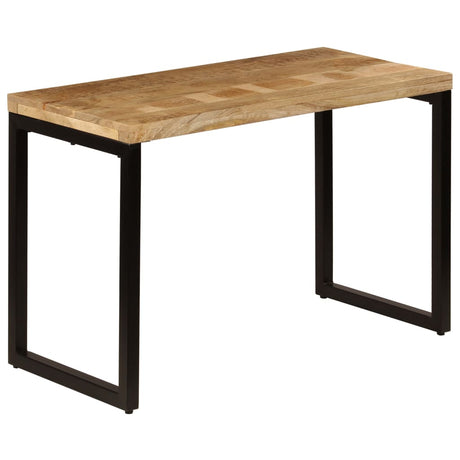 Dining Table 115X55X76 Cm Solid Mango Wood And Steel