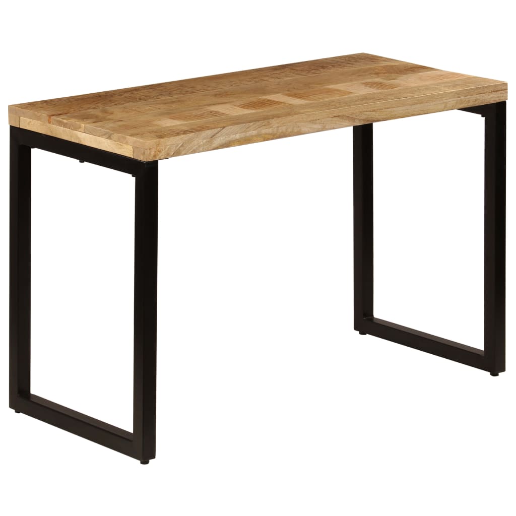 Dining Table 115X55X76 Cm Solid Mango Wood And Steel