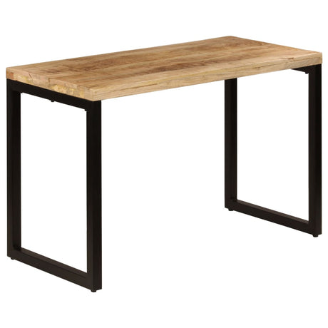 Dining Table 115X55X76 Cm Solid Mango Wood And Steel