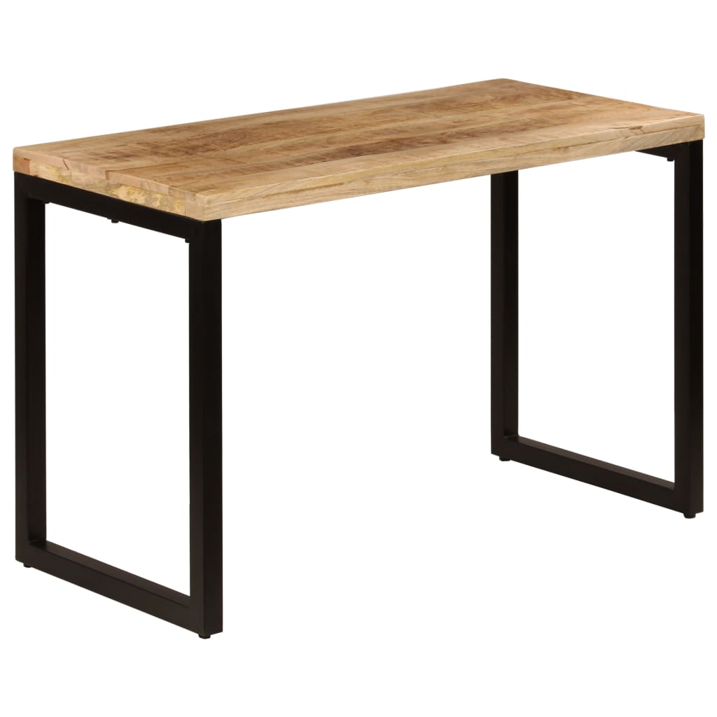 Dining Table 115X55X76 Cm Solid Mango Wood And Steel