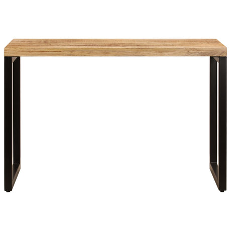 Dining Table 115X55X76 Cm Solid Mango Wood And Steel