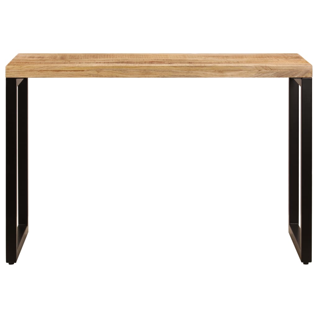 Dining Table 115X55X76 Cm Solid Mango Wood And Steel