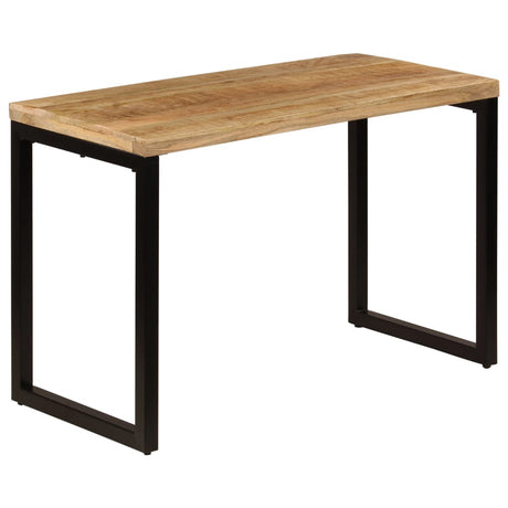 Dining Table 115X55X76 Cm Solid Mango Wood And Steel