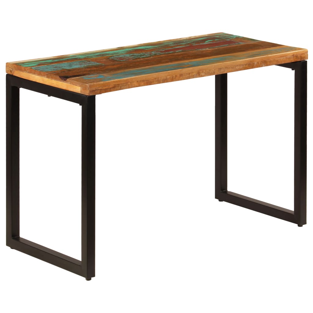 Dining Table 115X55X76 Cm Solid Mango Wood And Steel