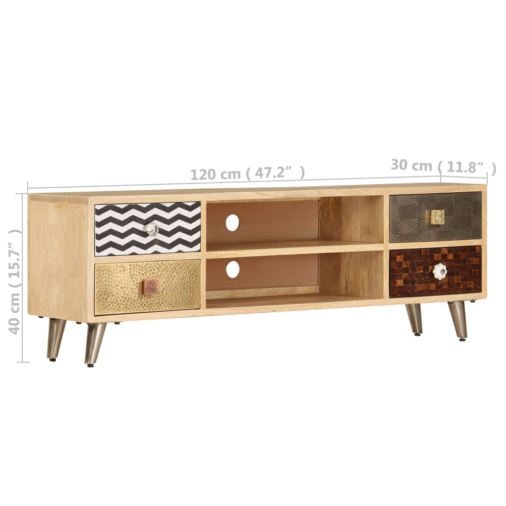 Tv Cabinet 120X30X40 Cm Solid Mango Wood