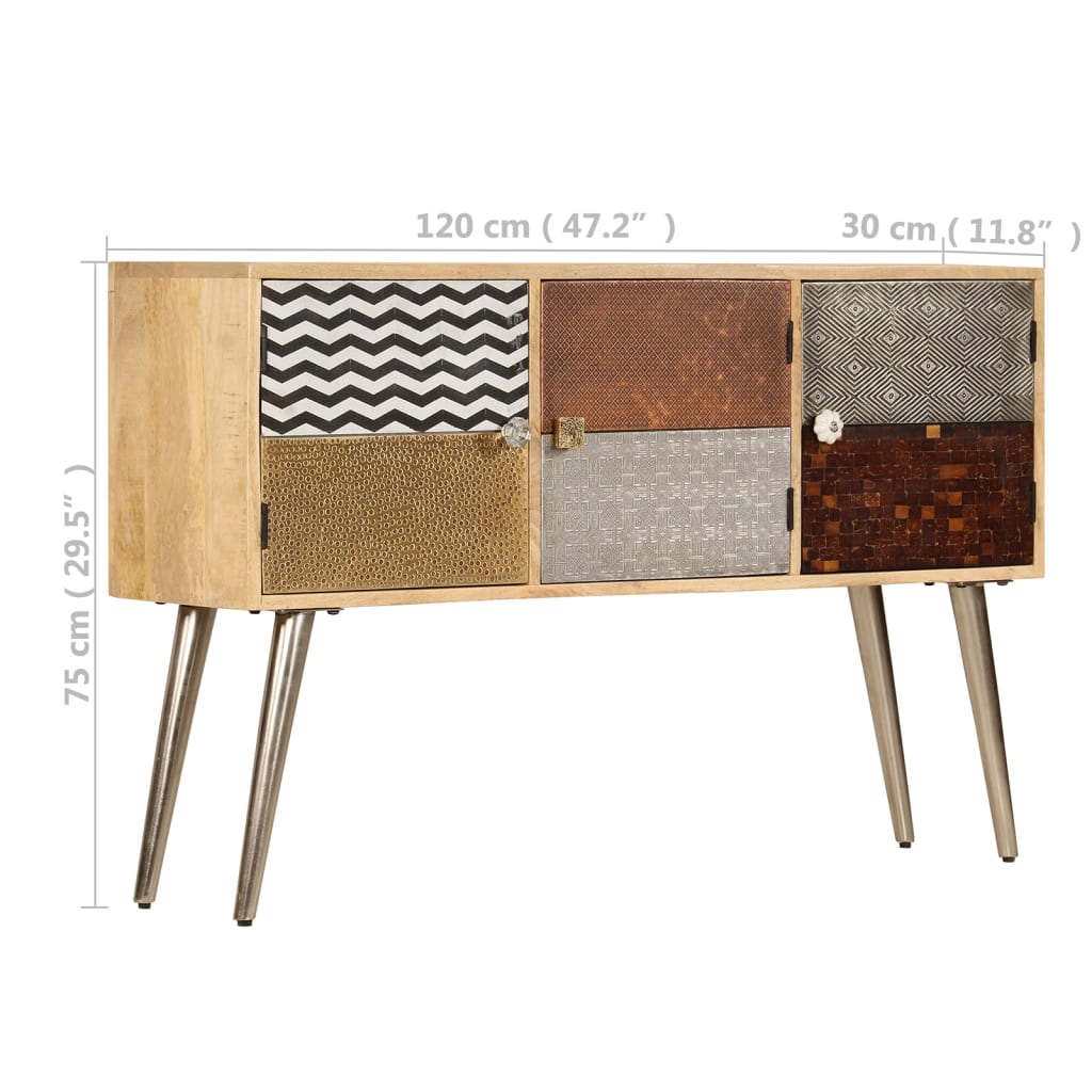 Sideboard 120X30X75 Cm Solid Mango Wood
