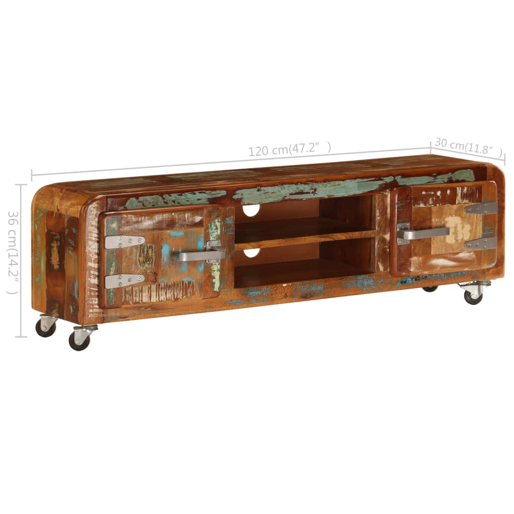 Tv Cabinet 120X30X36 Cm Solid Reclaimed Wood