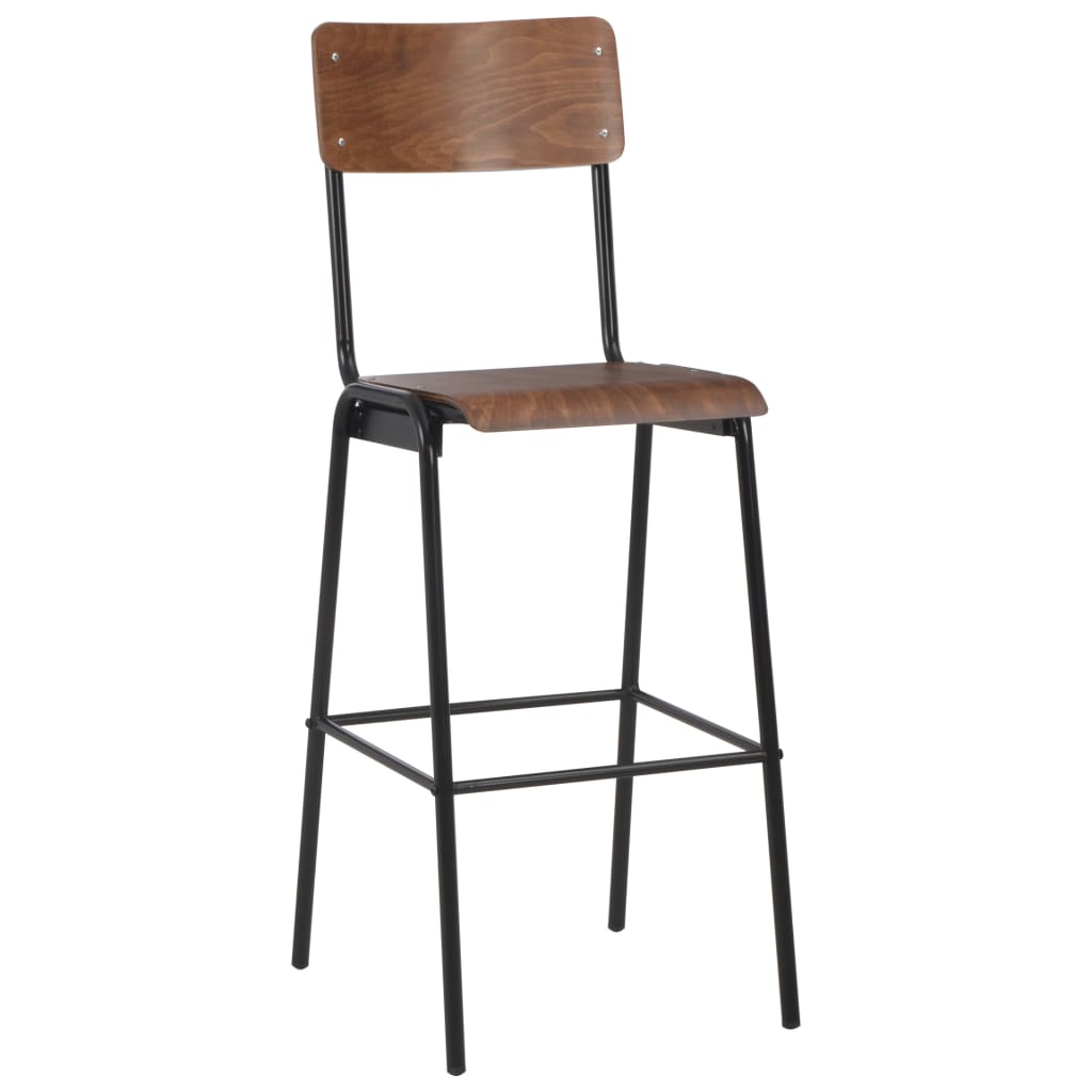 Bar Chairs 2 Pcs Solid Plywood Steel