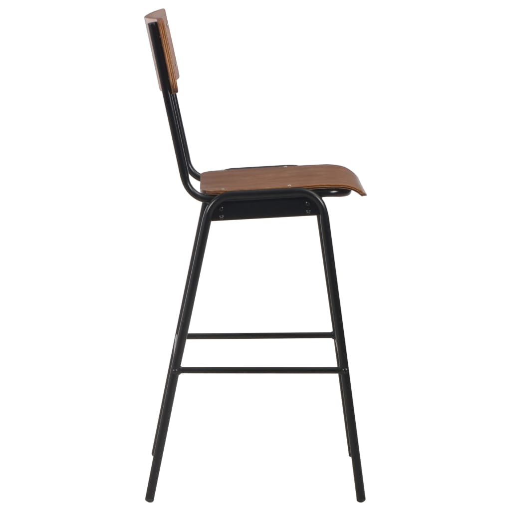 Bar Chairs 2 Pcs Solid Plywood Steel
