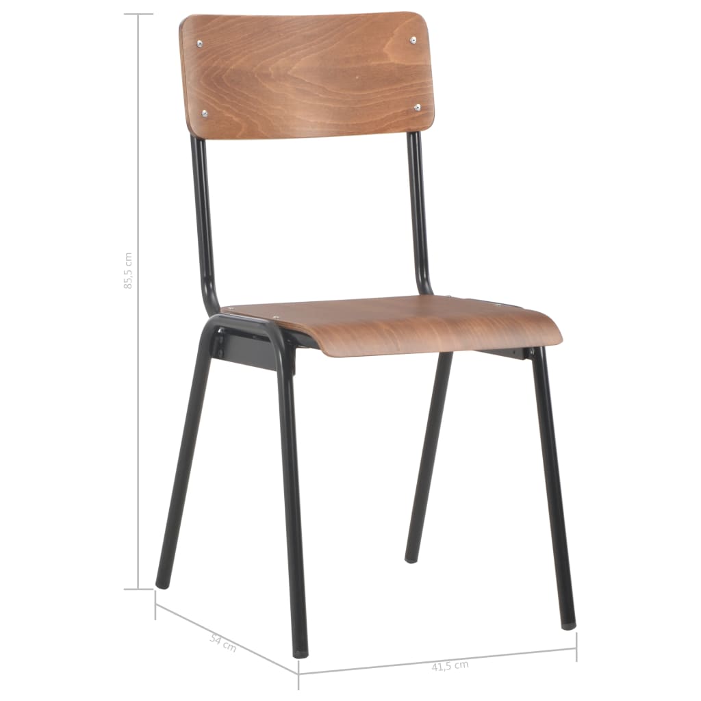 Dining Chairs 4 Pcs Solid Plywood Steel