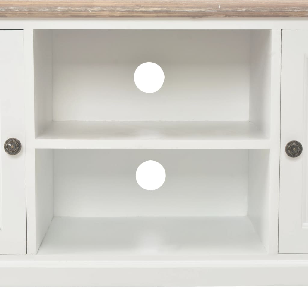 Tv Cabinet White 120X30X40 Cm Wood