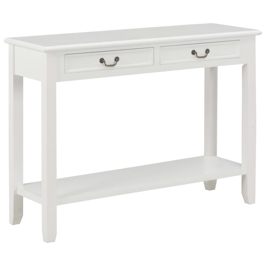 Console Table White 110X35X80 Cm Wood