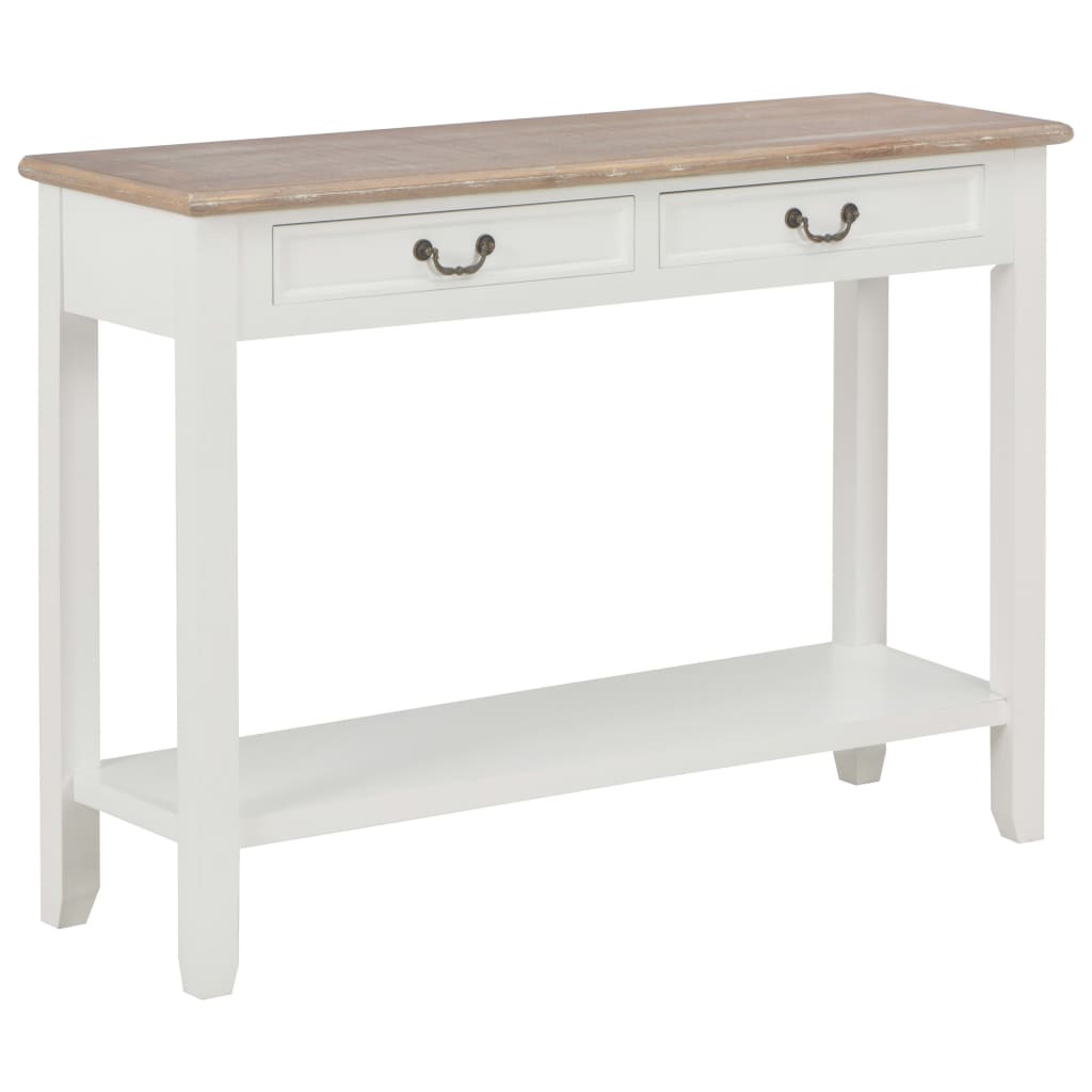 Console Table White 110X35X80 Cm Wood