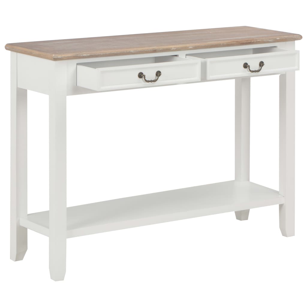 Console Table White 110X35X80 Cm Wood