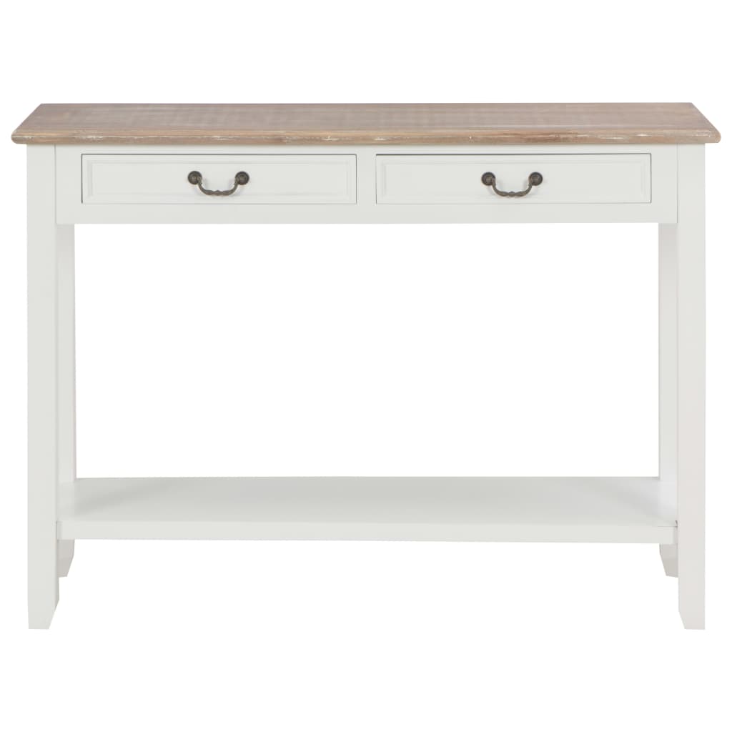 Console Table White 110X35X80 Cm Wood