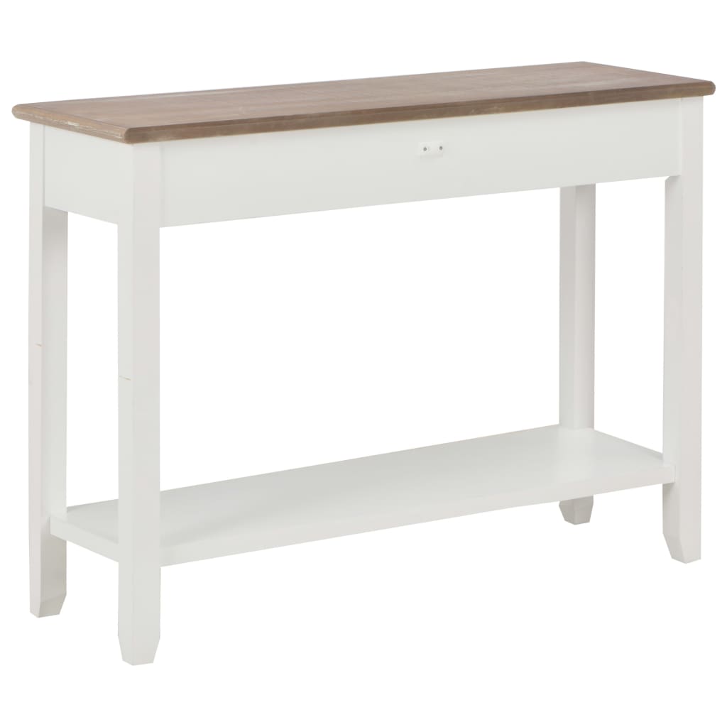 Console Table White 110X35X80 Cm Wood