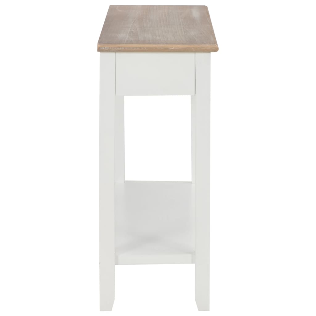 Console Table White 110X35X80 Cm Wood