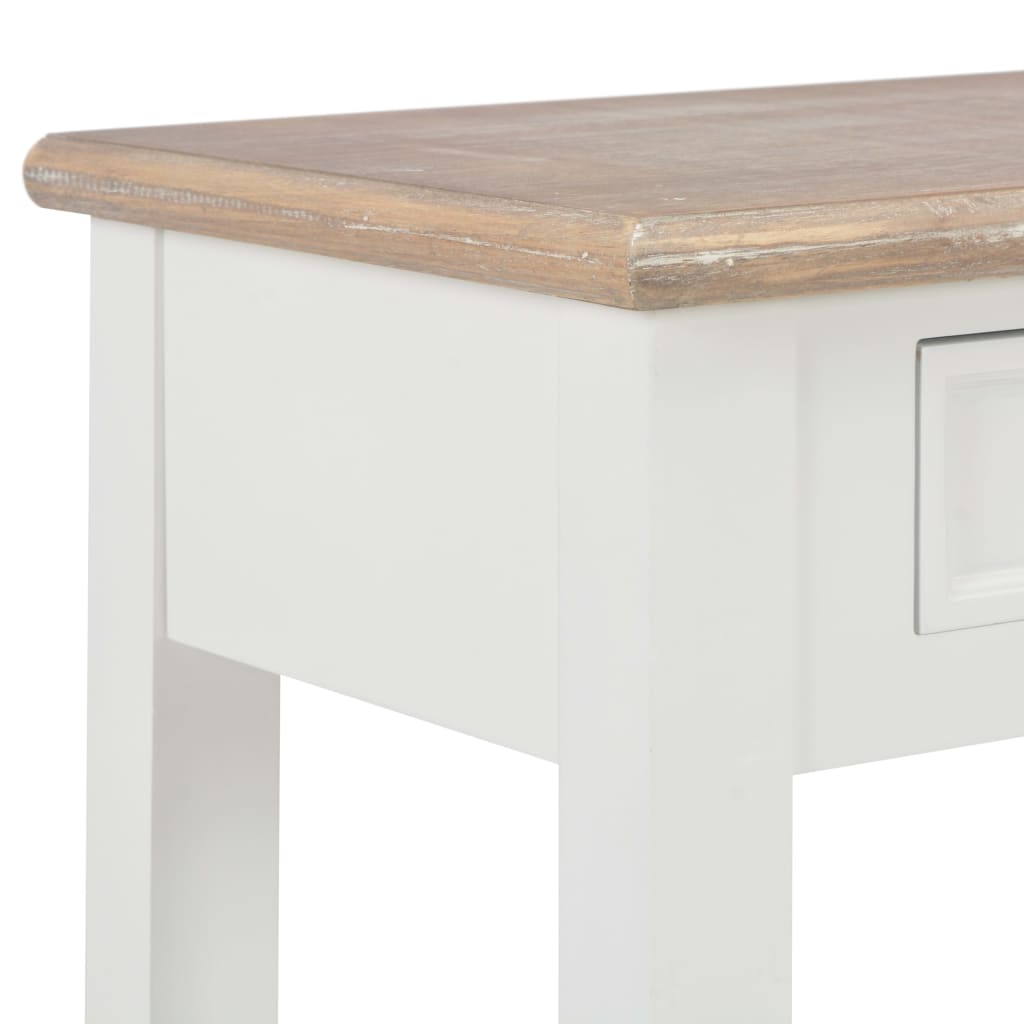 Console Table White 110X35X80 Cm Wood