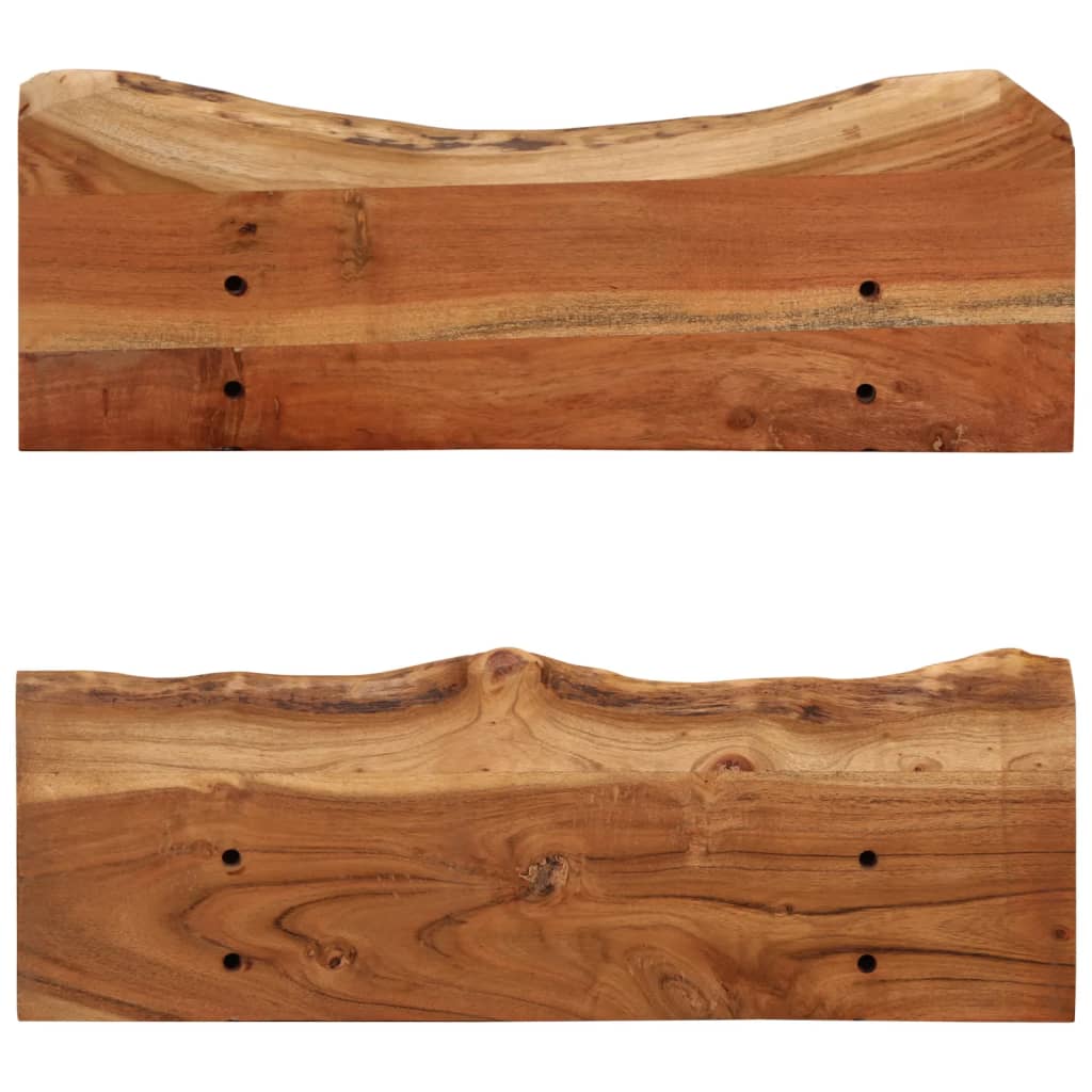 Wall Shelves 2 Pcs Solid Acacia Wood