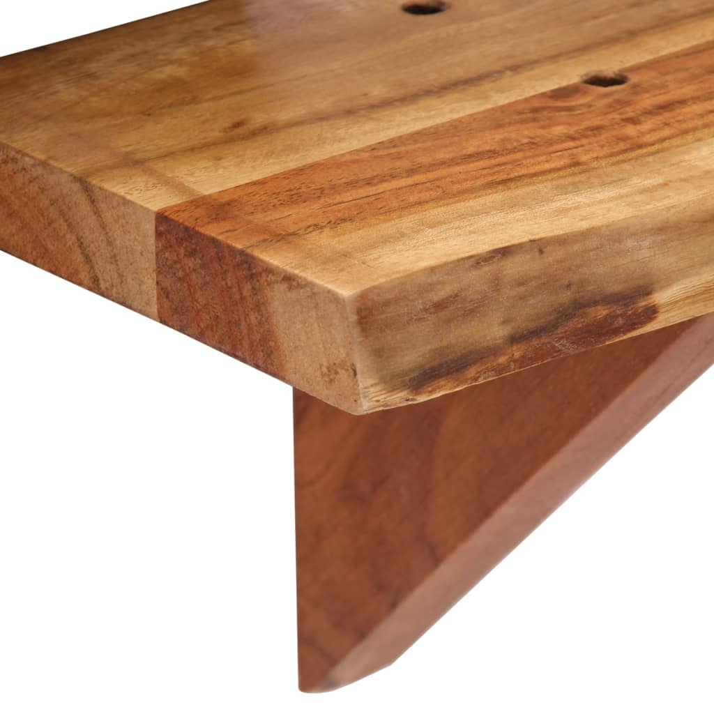 Wall Shelves 2 Pcs Solid Acacia Wood