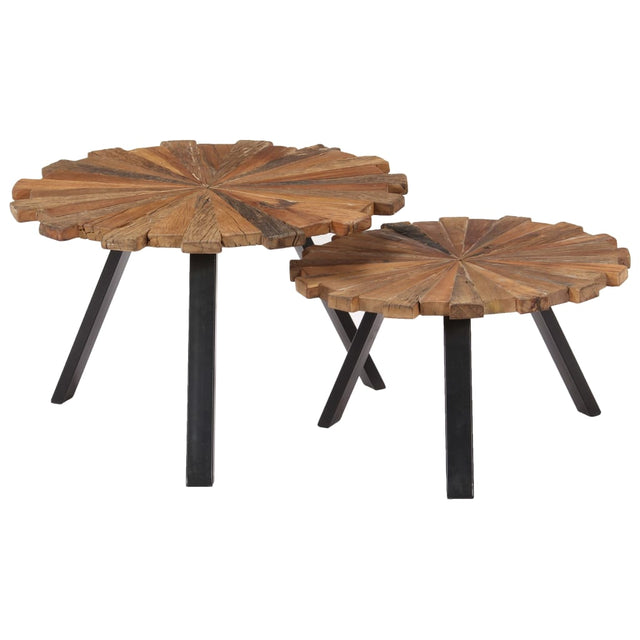 Coffee Tables 2 Pcs Solid Reclaimed Wood