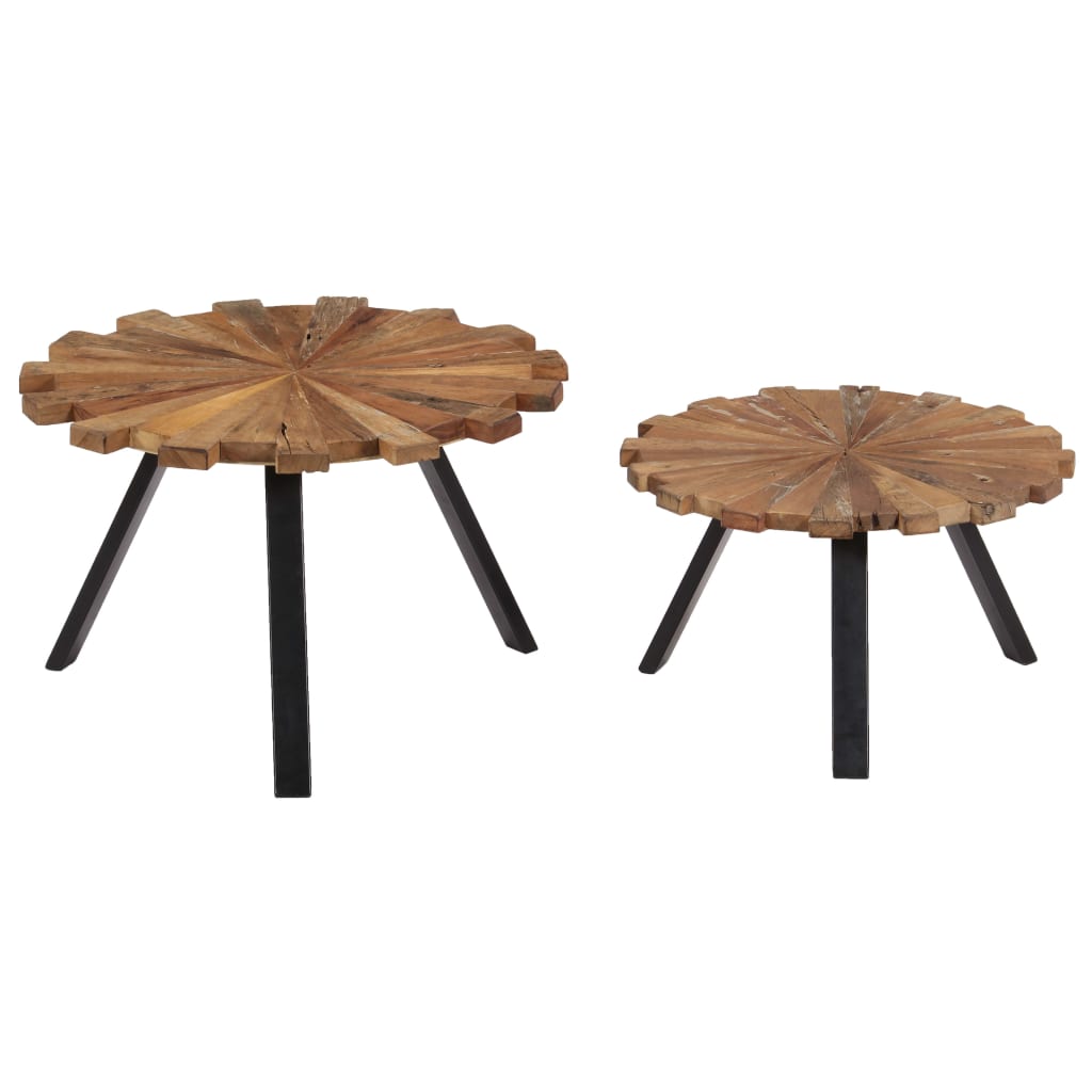 Coffee Tables 2 Pcs Solid Reclaimed Wood